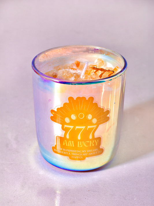 I Am Lucky 777 Candle