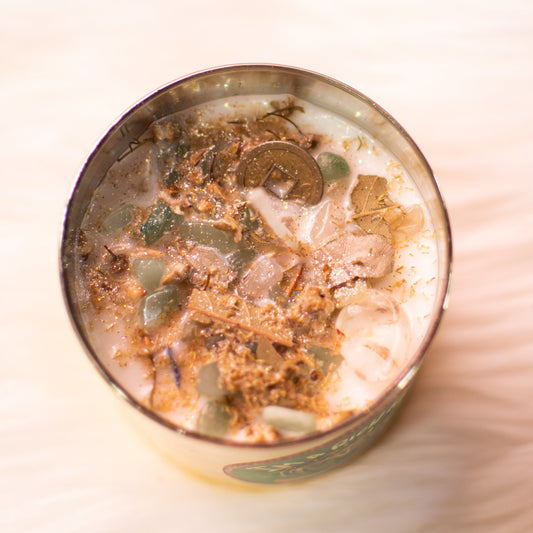 "I am a Rich B*tch" Crystal and Herb Candle