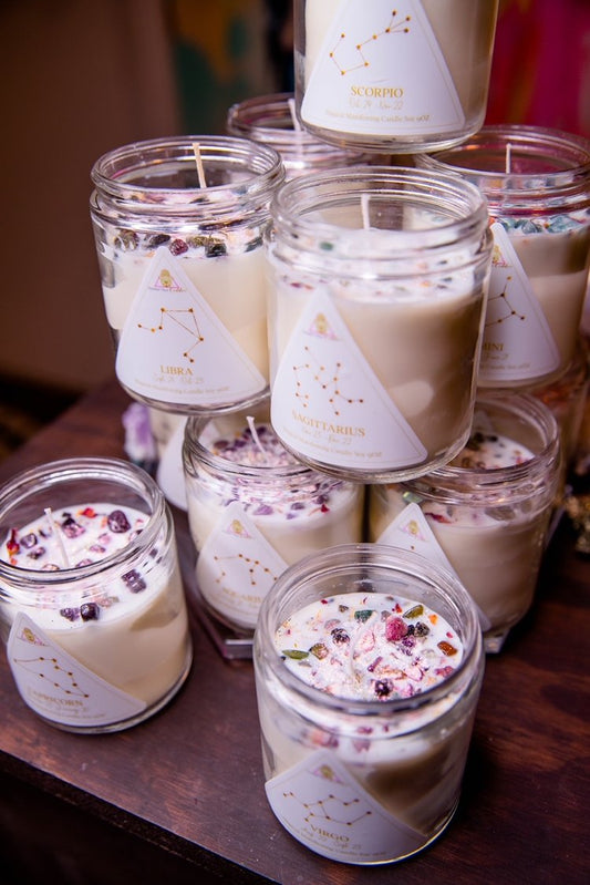 Astrology Crystal Candle