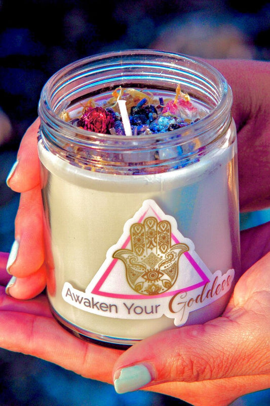 Customizable Manifesting Crystal Candle